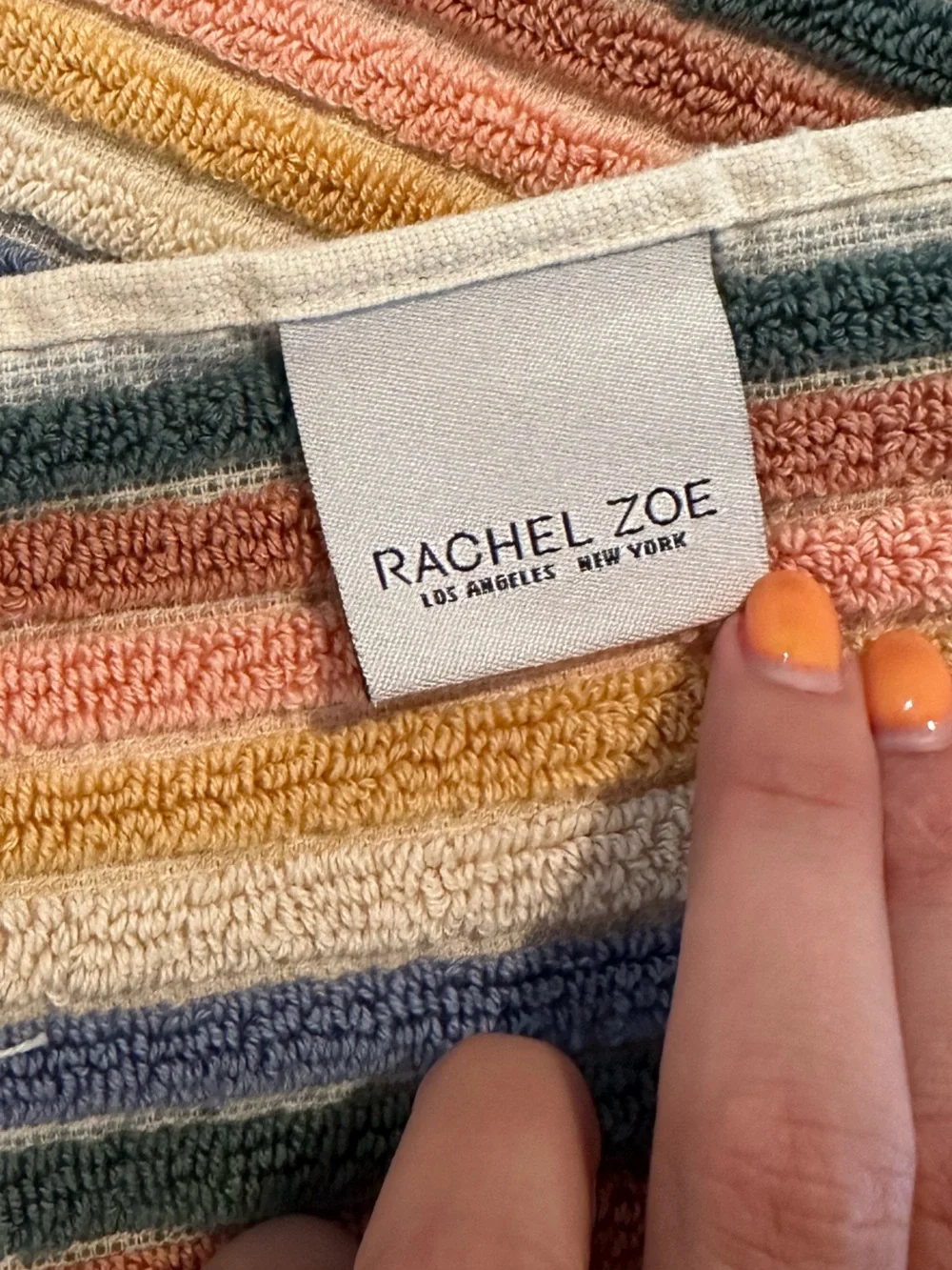 Rachel Zoe Rainbow Striped Hand Towels - Set of 2 - 100% cotton